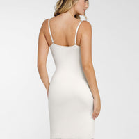 Shapewear Built-In Sculpting Lace Trim Midi Slip Dress