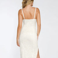 Shapewear All-Lace Hourglass Corset Side Slit Midi Dress