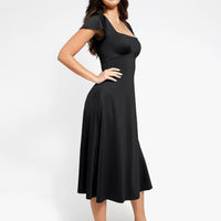 Shapewear Built-In Tummy Control A-Line Midi Dresses