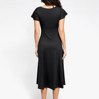 Shapewear Built-In Tummy Control A-Line Midi Dresses