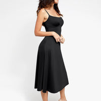 Shapewear Built-In Tummy Control A-Line Midi Dresses
