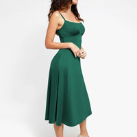 Shapewear Built-In Tummy Control A-Line Midi Dresses