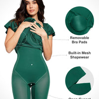 Shapewear Built-In Tummy Control A-Line Midi Dresses