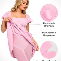 Shapewear Built-In Tummy Control A-Line Midi Dresses
