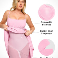 Shapewear Built-In Tummy Control A-Line Midi Dresses