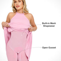 Shapewear Built-In Tummy Control A-Line Midi Dresses