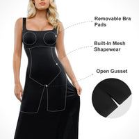 Shapewear Built-In Tummy Control A-Line Midi Dresses