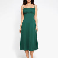 Shapewear Built-In Tummy Control A-Line Midi Dresses