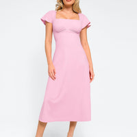 Shapewear Built-In Tummy Control A-Line Midi Dresses