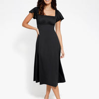 Shapewear Built-In Tummy Control A-Line Midi Dresses