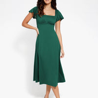 Shapewear Built-In Tummy Control A-Line Midi Dresses