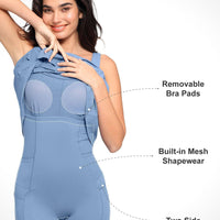 Shapewear Pet Hair Resistant Square Neck Workout Dress