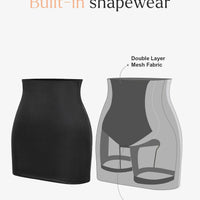 Shapewear Faux Leather Butt Lifting Mini Skirt