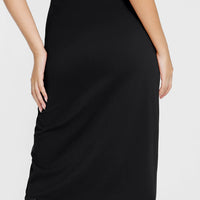 Shapewear Slimming Lace Trim Midi Wrap Skirt