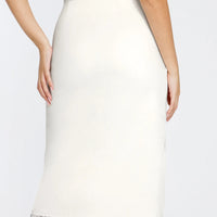 Shapewear Slimming Lace Trim Midi Wrap Skirt