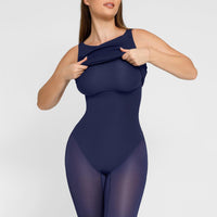 Shapewear Sleeveless Boatneck Sculpting Midi Work Dress