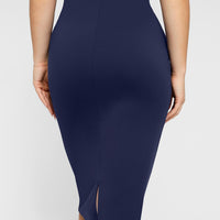 Shapewear Sleeveless Boatneck Sculpting Midi Work Dress