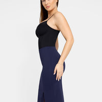 Shapewear Built-In Sculpting Front Slit Midi Work Skirt