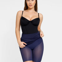Shapewear Built-In Sculpting Front Slit Midi Work Skirt