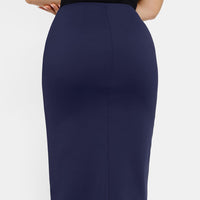 Shapewear Built-In Sculpting Front Slit Midi Work Skirt