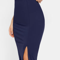 Shapewear Built-In Sculpting Front Slit Midi Work Skirt