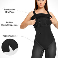 Shapewear Sleeveless Square Neck Sculpting Midi Work Dress