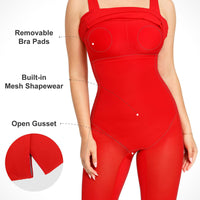 Shapewear Sleeveless Square Neck Sculpting Midi Work Dress