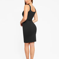 Shapewear Sleeveless Square Neck Sculpting Midi Work Dress