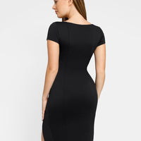 Shapewear Square Neck Slimming Midi Work Dress