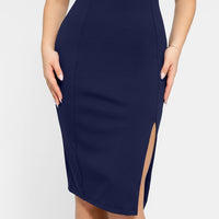 Shapewear Square Neck Slimming Midi Work Dress